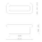 Ława do masażu w saunie - kształt prostokąt zaokrąglony