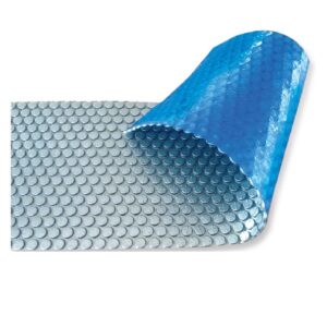 Folia solarna do basenu Aquaviva Platinum Bubbles-5-750, szerokość 7.5 m (30 m.b.), srebrno-niebieska