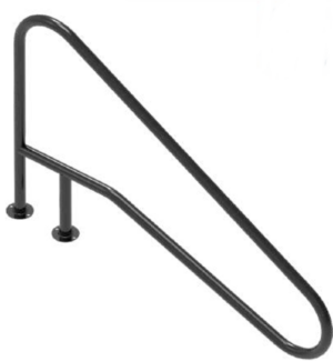 Poręcz basenowa Flexinox 87188154 do schodów rzymskich FX-02 Nero (1405 mm, kołnierz, AISI-316L)