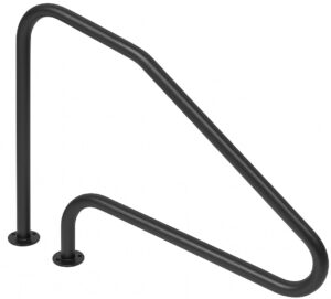 Poręcz basenowa Flexinox 87188143 do schodów rzymskich FX-01 Nero (1255 mm, kołnierz, AISI-316L)